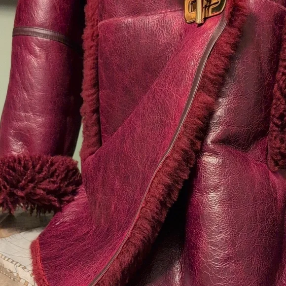 NWT Tommy Hilfiger Leather Shearing Jacket Coat Turkey Oxblood XXXL Peacoat - Picture 5 of 15